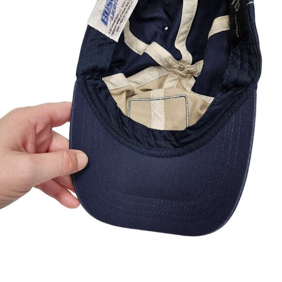 Busch Light Trucker Hat Adjustable Fit Tan & Navy 713‎ Headwear Hook Loop strap - Picture 7 of 8